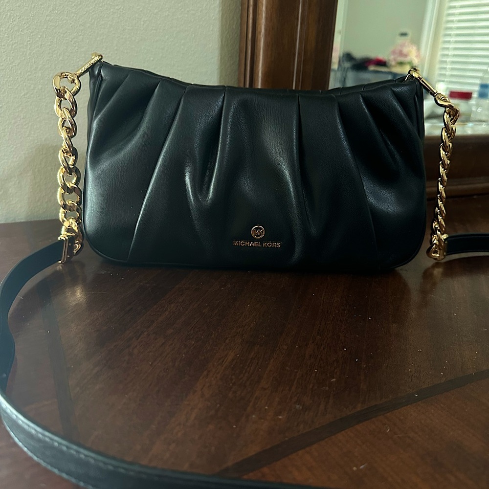 Michael Kors Women's Black Hannah Convertible Clutch Bag